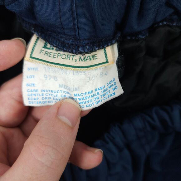 Vintage LL Bean Mens Medium Navy Blue Waterproof Ski Snow Side Zip Pants - Picture 3 of 9